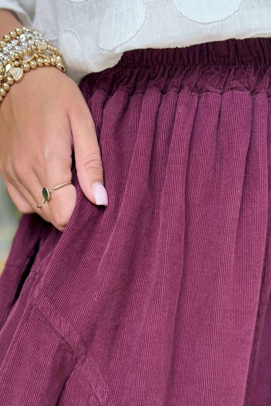 Made in Italy Cooper Needlecord Sia Pant Beetroot
